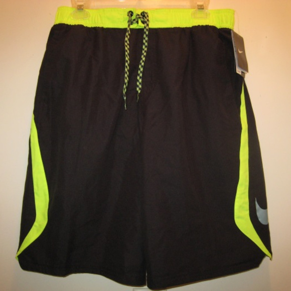 mens black nike swim trunks